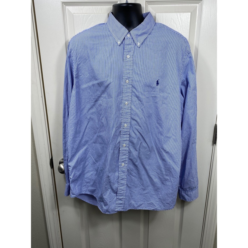 Ralph Lauren Men's Striped Button‎ Down Dress Shirt Long Sleeve XXL